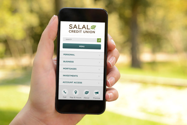 Mobile menu for Salal Credit Union website project