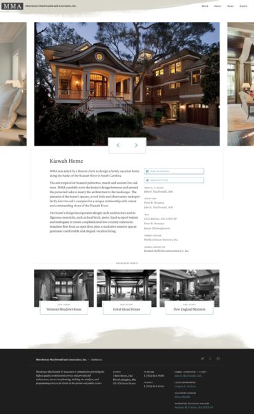 Morehouse MacDonald & Associates screen capture of the website Crowd Favorite developed