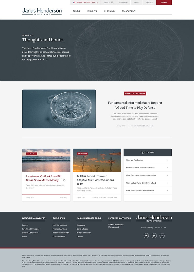 Atomic Design Page on Janus Henderson's Website
