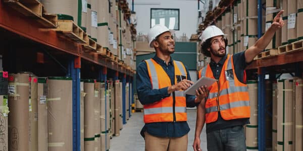Two men in orange vests in a warehouse: Successfully Creating a Digital Customer Experience in Manufacturing