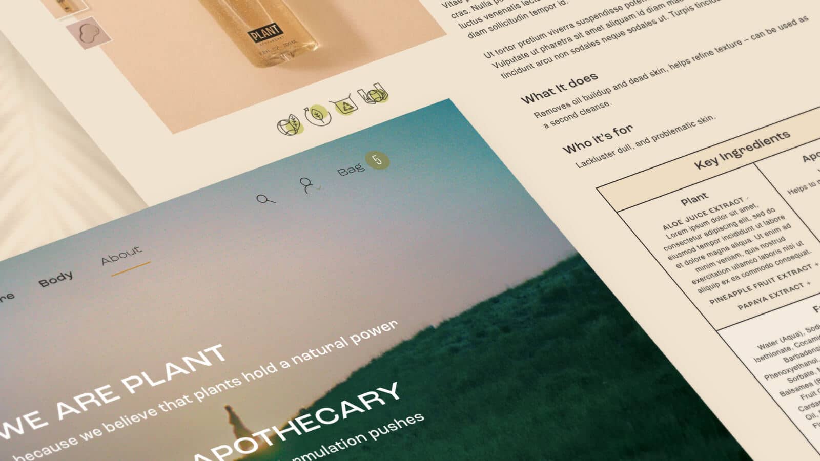 Plant Apothecary desktop mockups