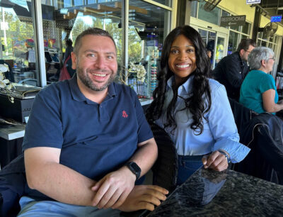 Bogdan and Tam at Top Golf during the Company Retreat in Atlanta, GA