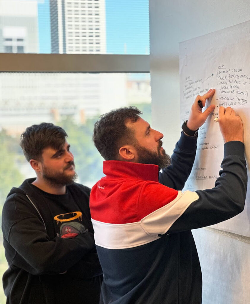 Soren and Alex brainstorming during the company retreat in Atlanta, GA