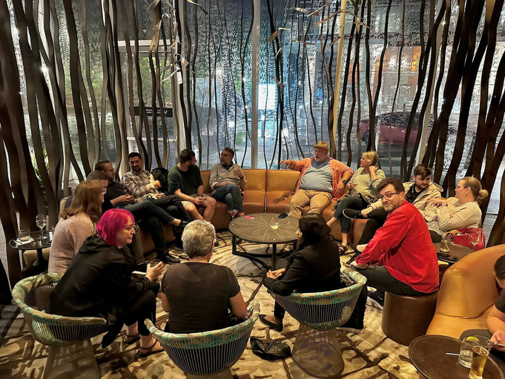 The Crowd Favorite team relaxing during the company retreat in Atlanta, GA