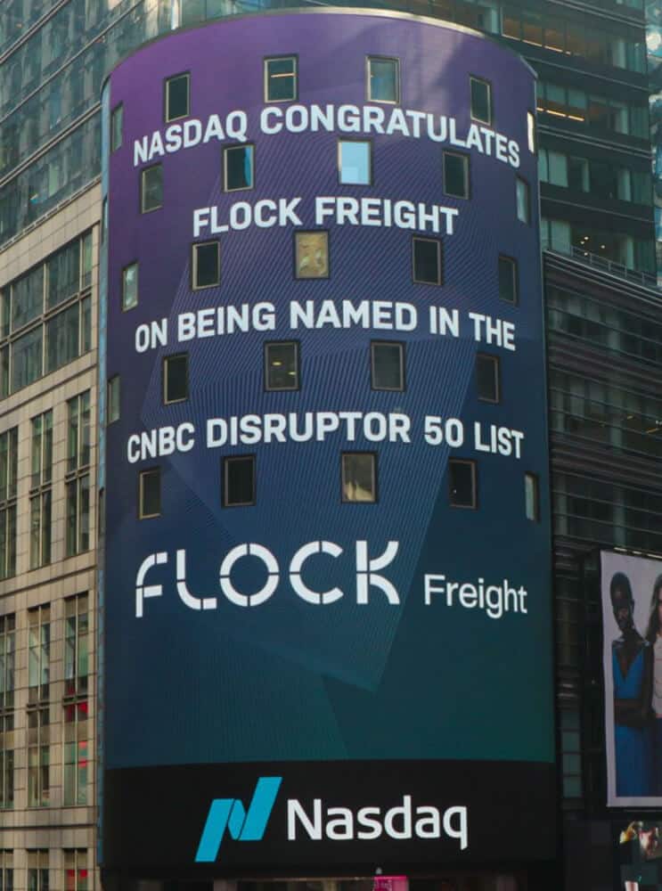 Flock Freight named in the CNBC Disruptor 50 group, Nasdaq