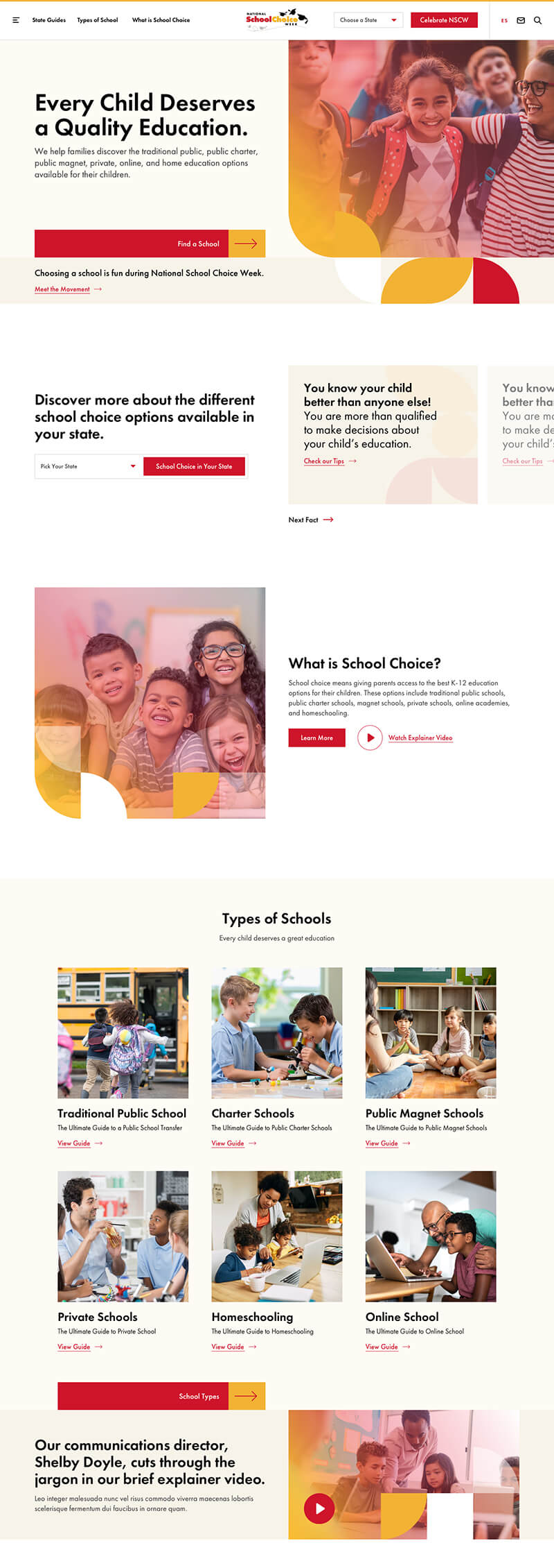 National School Choice Week home page preview